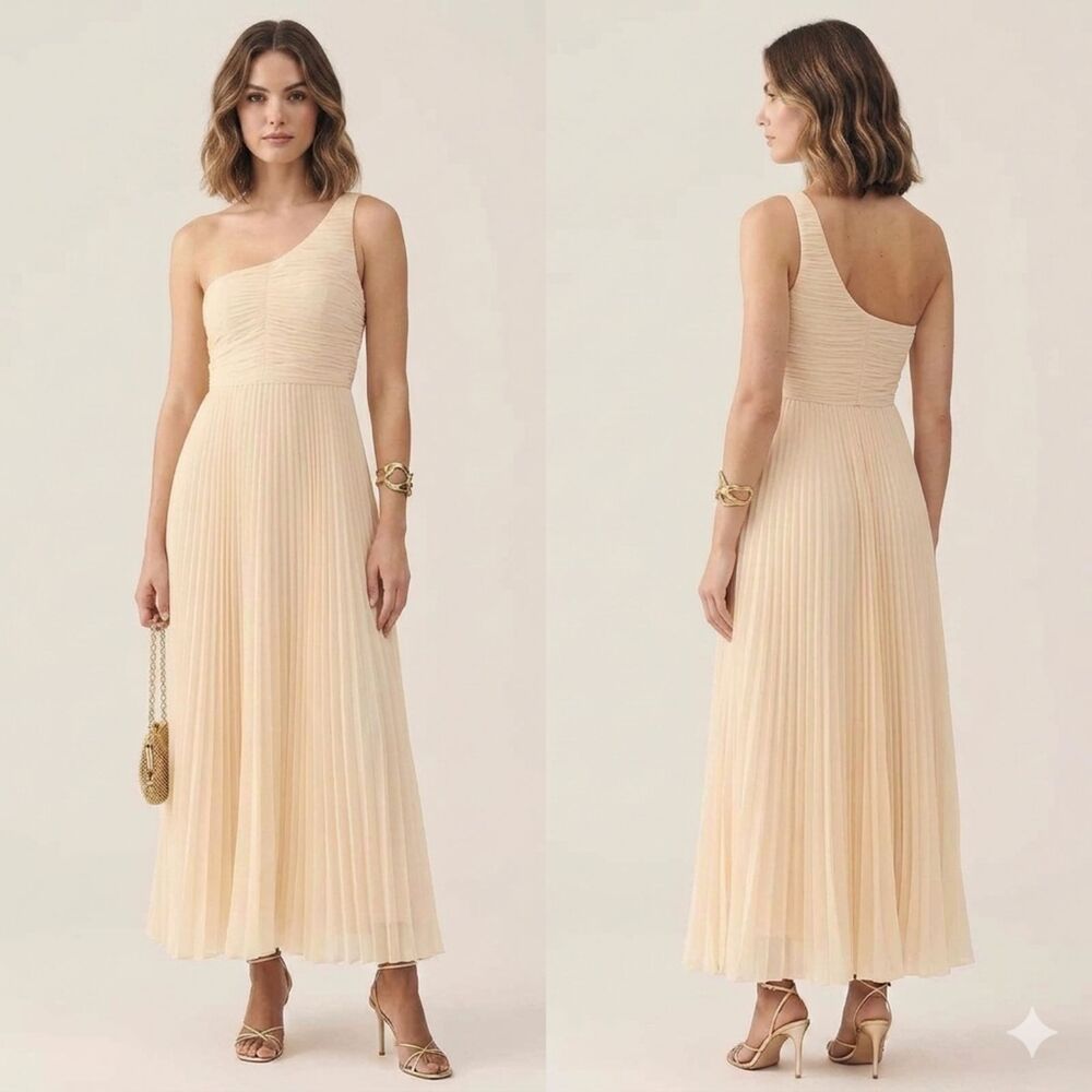 Anthropologie Let me Be Maxi Dress S Wedding Bridal Elegant Chic Cream White